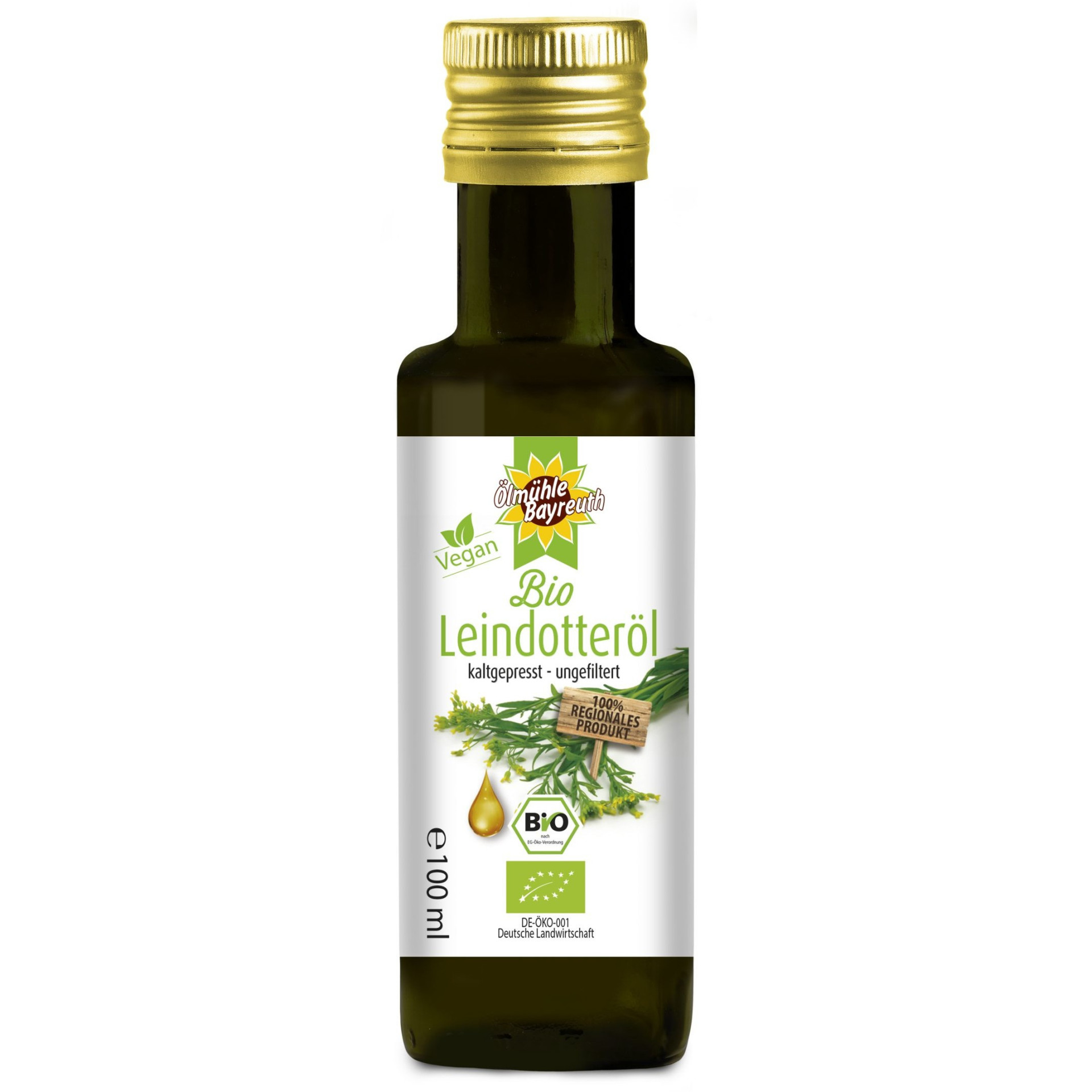 Bio Leindotteröl von der Ölmühle Bayreuth