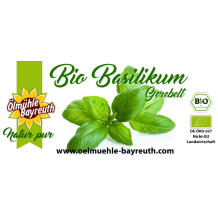 Bio Basilikum, getrocknet und gerebelt in Premium Qualität von der Ölmühle Bayreuth