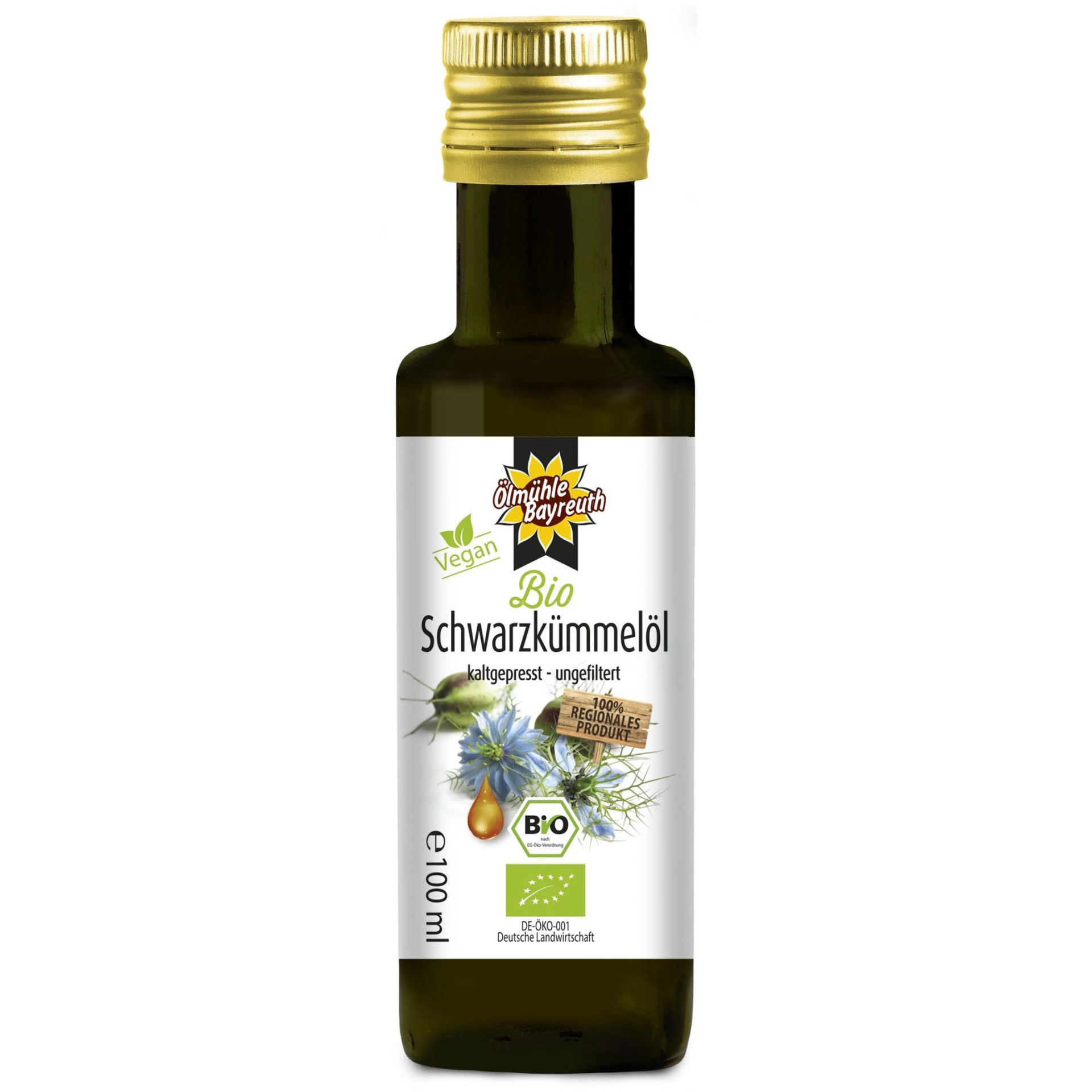 Bio Schwarzkümmelöl kaltgepresst von der Ölmühle Bayreuth Bio Schwarzkümmelöl kaltgepresst von der Ölmühle Bayreuth