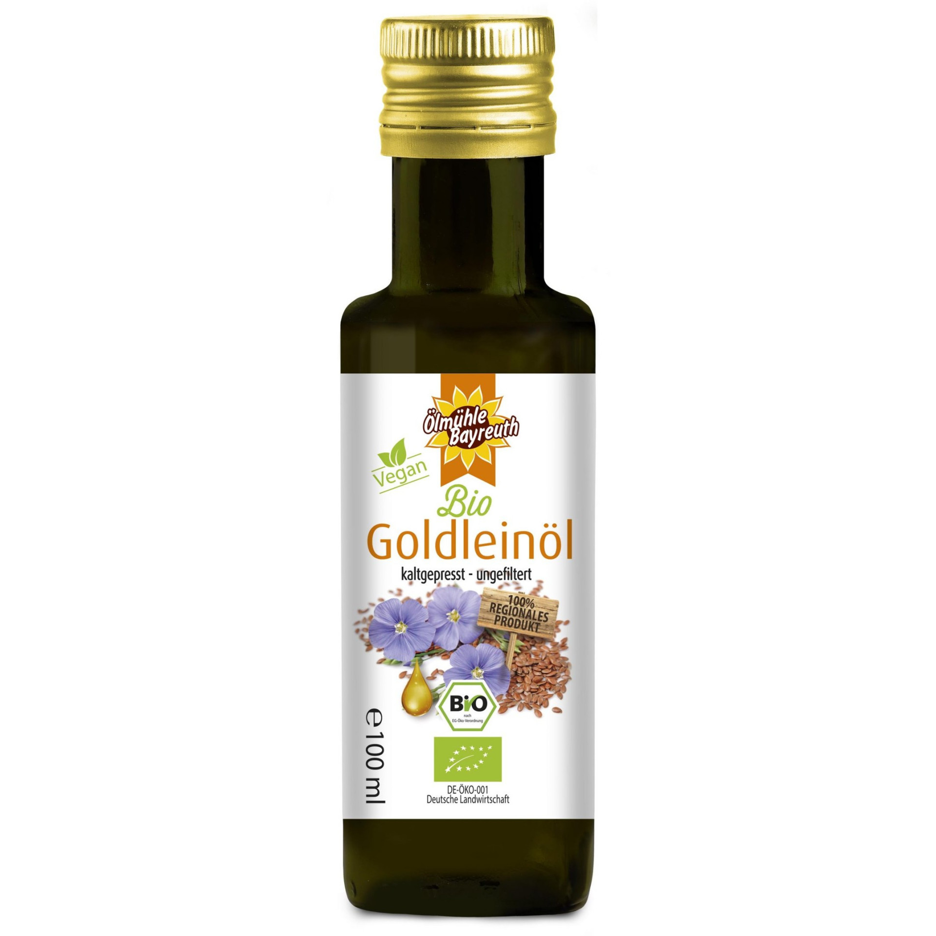 Bio Goldleinöl kaltgepresst von der Ölmühle Bayreuth Bio Goldleinöl kaltgepresst von der Ölmühle Bayreuth